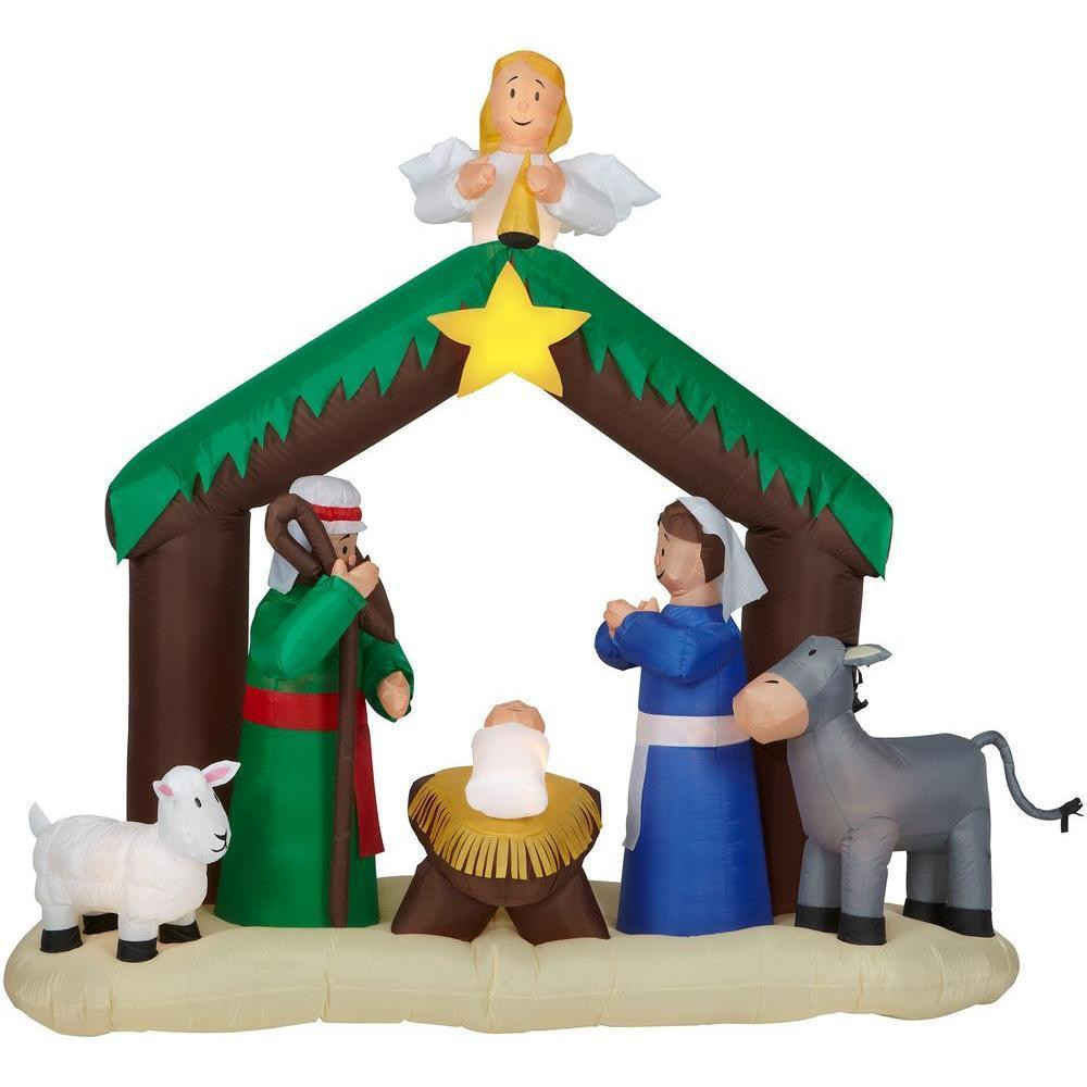 Tis Your Season | Gemmy 6' Nativity Scene Airblown Inflatable Outdoor ...