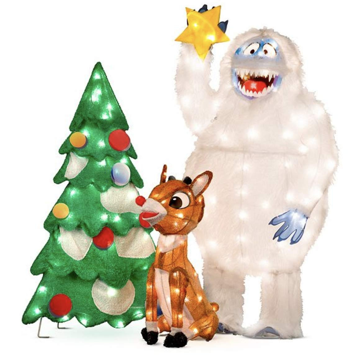 Tis Your Season  3 pc Set Rudolph and Bumble Animated Outdoor