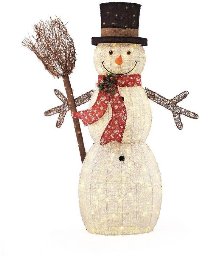 60 in. LED  PVC Cotton String Snowman 