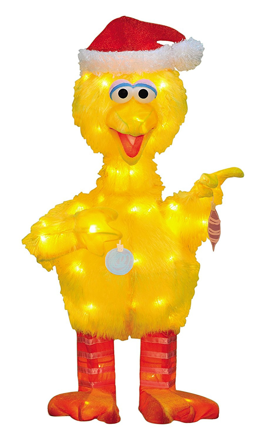 32-Inch 3D Pre-Lit Big Bird with Ornaments Christmas Decoration