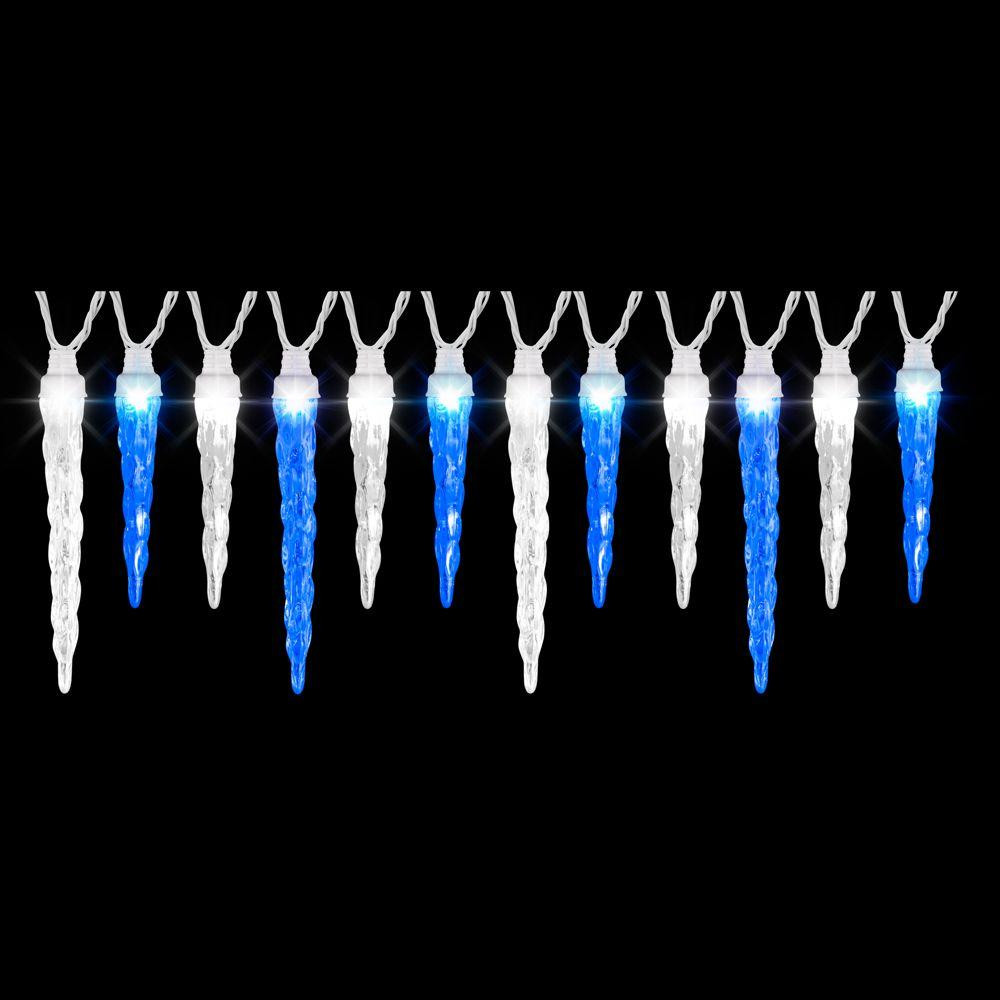 Lightshow Synchrolights 12ct Icy Blue Icicle LED Christmas Lights