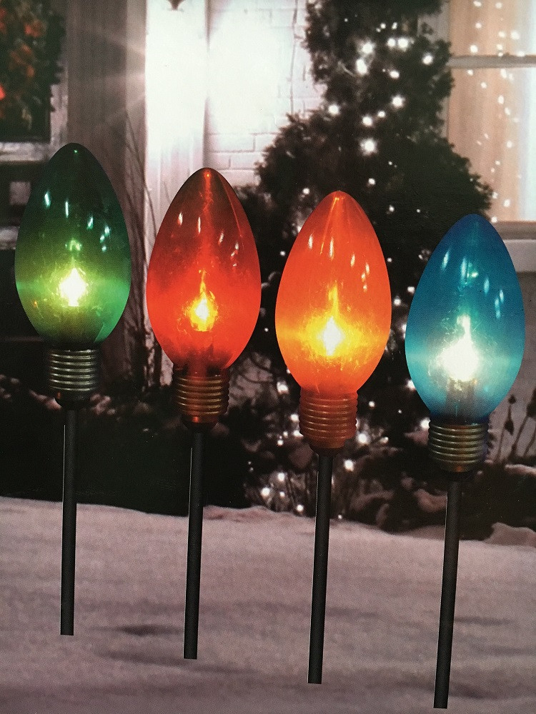 Giant Christmas Bulb Pathway Markers Set of 4