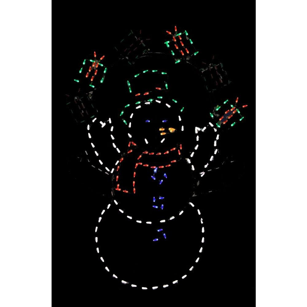 72 in. Pro-Line LED Wire Decor Snowman Juggling Gifts