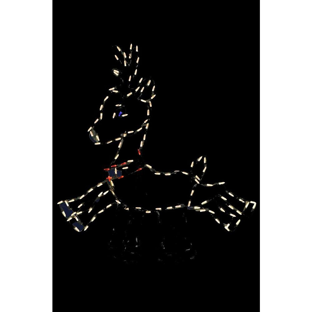 54 in. Animotion LED Leaping Reindeer Christmas Wire Decor 