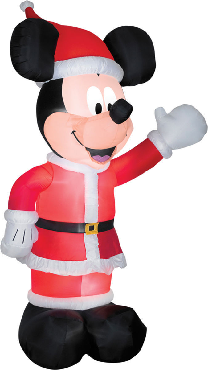 11' Mickey Mouse in Santa Suit Christmas Inflatable