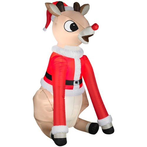 5.5' Rudolph in Santa Suit Christmas Inflatable