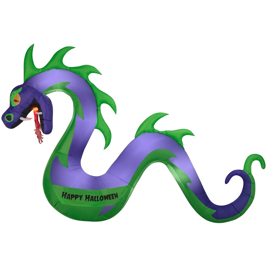 7ft. Serpent with Flaming Mouth Airblown Inflatable