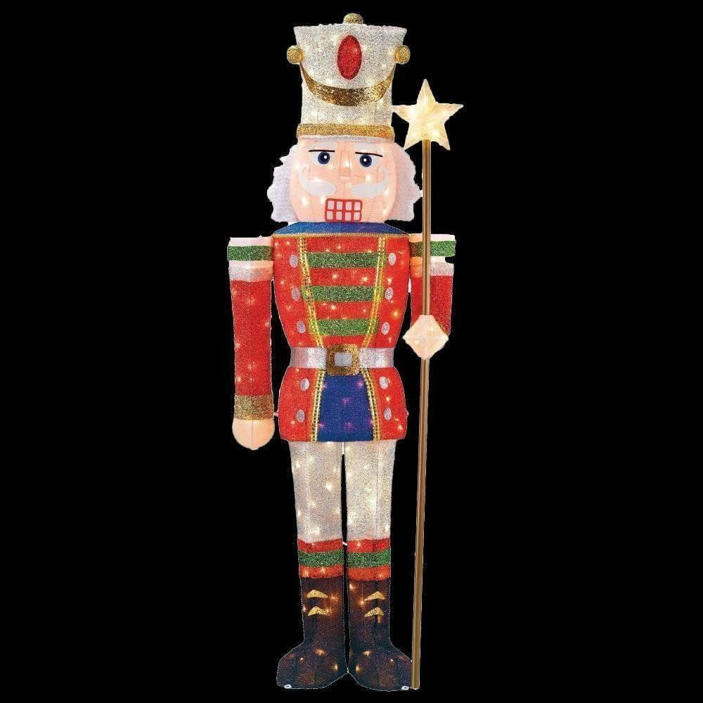 5 ft Pre-Lit Tinsel Nutcracker Soldier