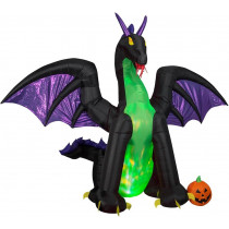 11.5' Airblown Inflatable Animated Fire and Ice Dragon w/ Pumpkin