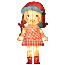 24-Inch Pre-Lit 3D Misfit Sally Doll in Santa Hat